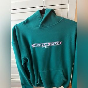 Forest green white fox hoodie